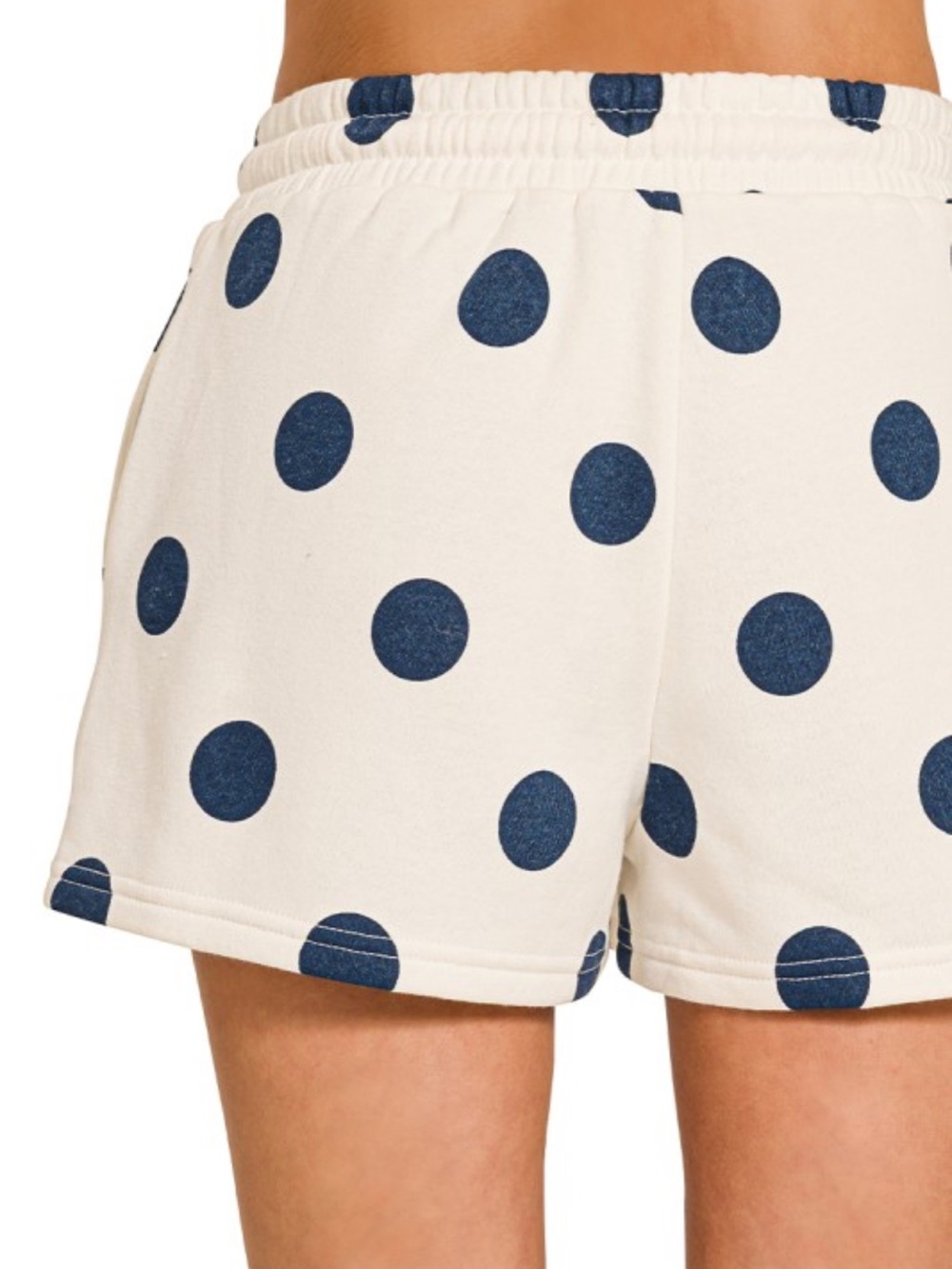 Zenana Polka Dot Lounge Set - Cream & Navy - Picture 3 of 3